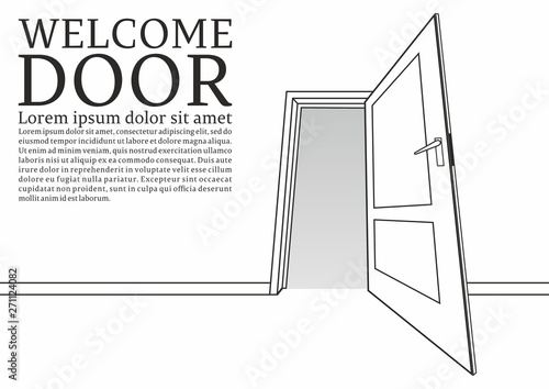 door or welcome to vector illustration