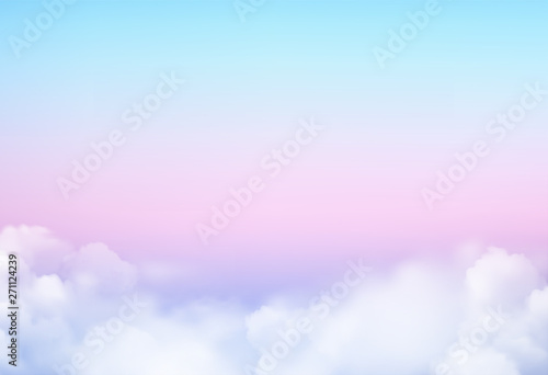 Vector illustration sky background and pastel color.