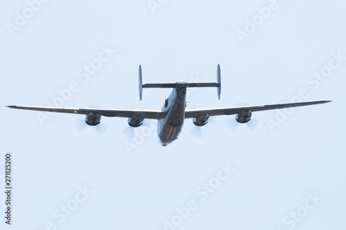Tail view of a WW II bomber (B-24 Liberator)