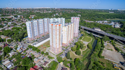 District of the city with new buildings