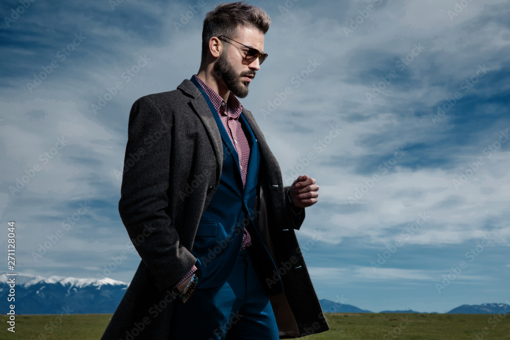 Side view of a confident businessman looking forward Side view of a confident businessman looking forward