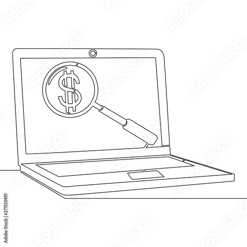 One line drawing outbound marketing concept