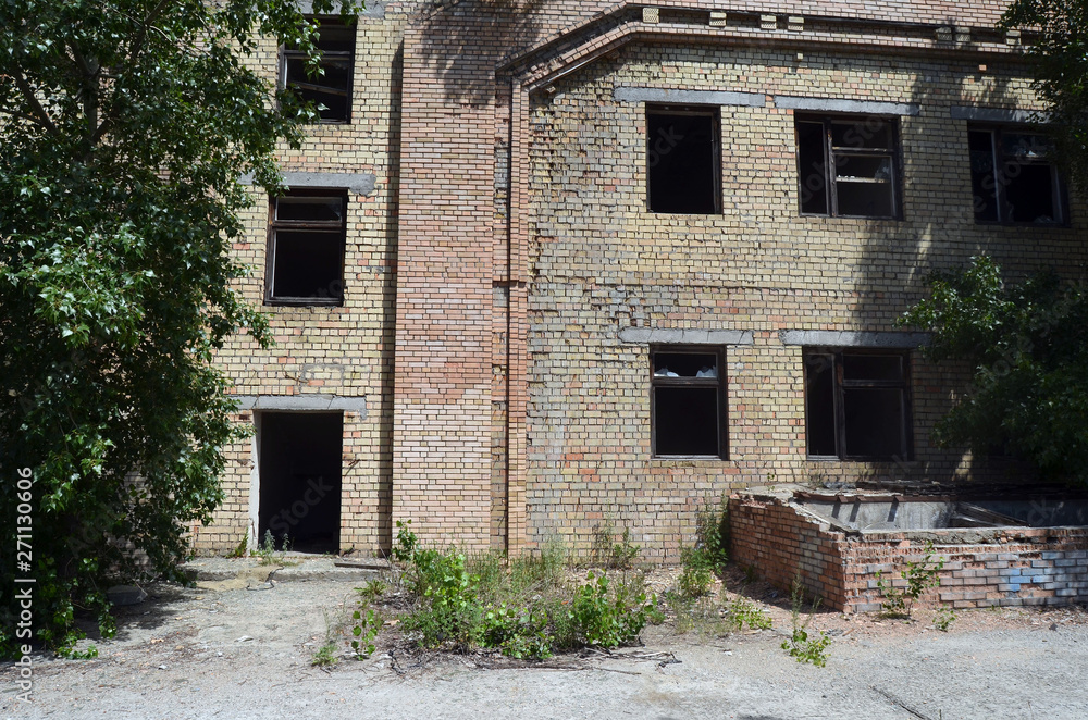 Abandoned construction site of Hospital. Abandoned at 1991,during Ukrainian undependence crisis.  Kiev Region,Ukraine