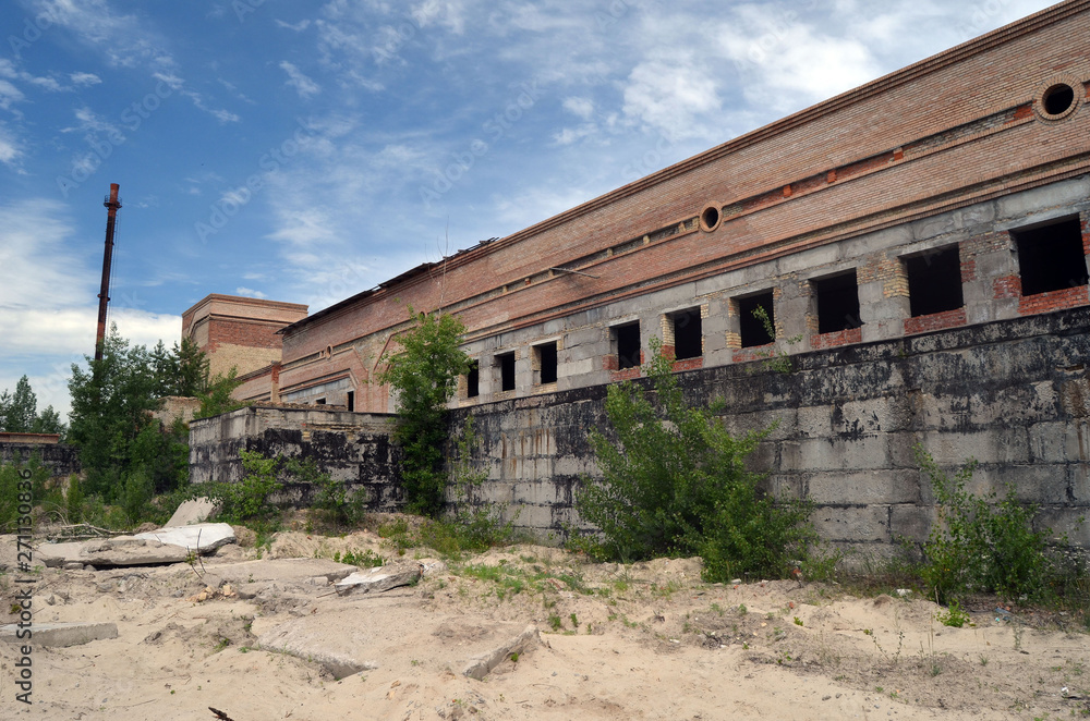 Abandoned construction site of Hospital. Abandoned at 1991,during Ukrainian undependence crisis. Kiev Region,Ukraine Abandoned construction site of Hospital. Abandoned at 1991,during Ukrainian undependence crisis. Kiev Region,Ukraine