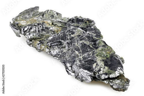 molybdenite from Desmont Mine, Wilberforce, Ontario, Canada isolated on white background photo