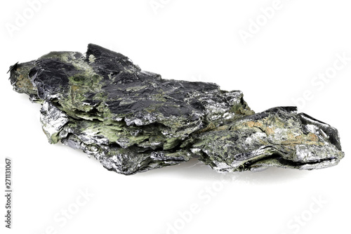 molybdenite from Desmont Mine, Wilberforce, Ontario, Canada isolated on white background photo