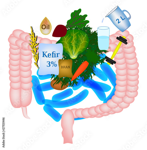 Treatment of constipation. What you need to do for good digestion. Infographics. Vector illustration on isolated background.