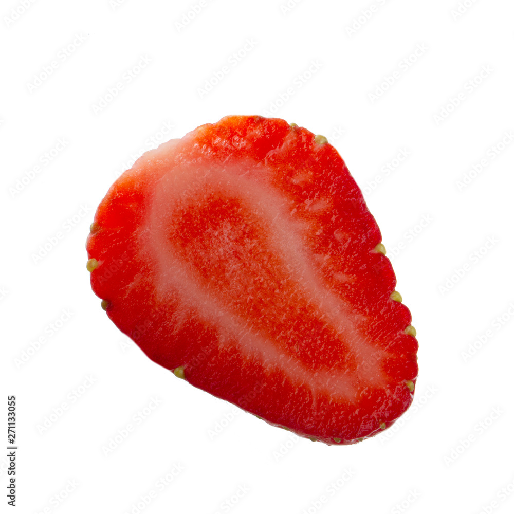 half of strawberry isolated on white background half of strawberry isolated on white background