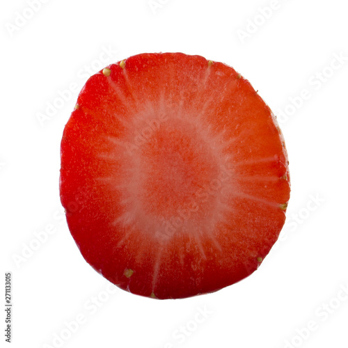 half of strawberry isolated on white background