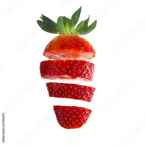 Wallpaper Mural cuted strawberry isolated on white background Torontodigital.ca