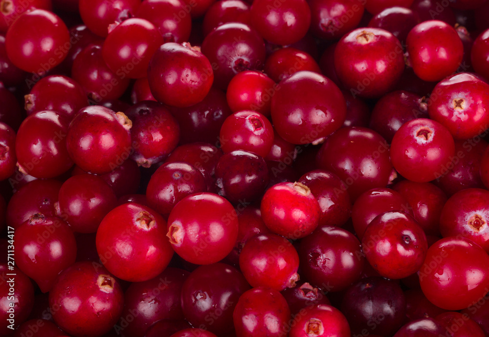 fresh heap of cranberries background