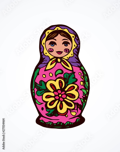 Vector drawing. Nested doll