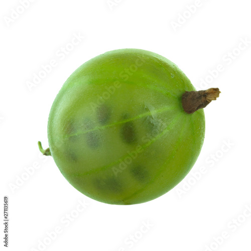 fresh green gooseberry isolated on white background