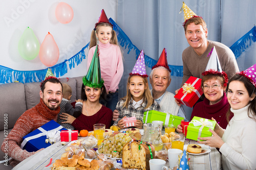 family having fun during children’s birthday party