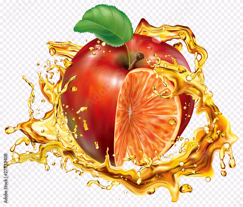 Orange and apple mixed juices