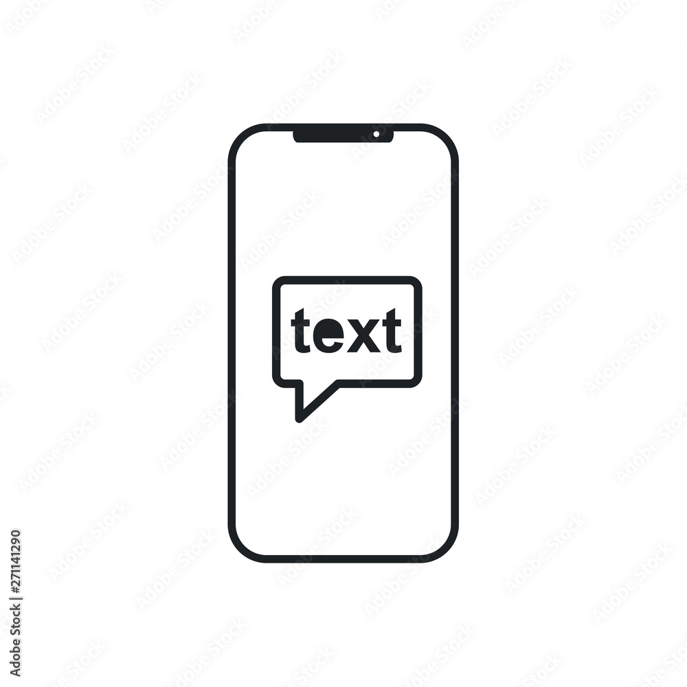 Mobile Message Icon in trendy flat style isolated on white background. Sms symbol for your web site design Vector illustration Mobile Message Icon in trendy flat style isolated on white background. Sms symbol for your web site design Vector illustration