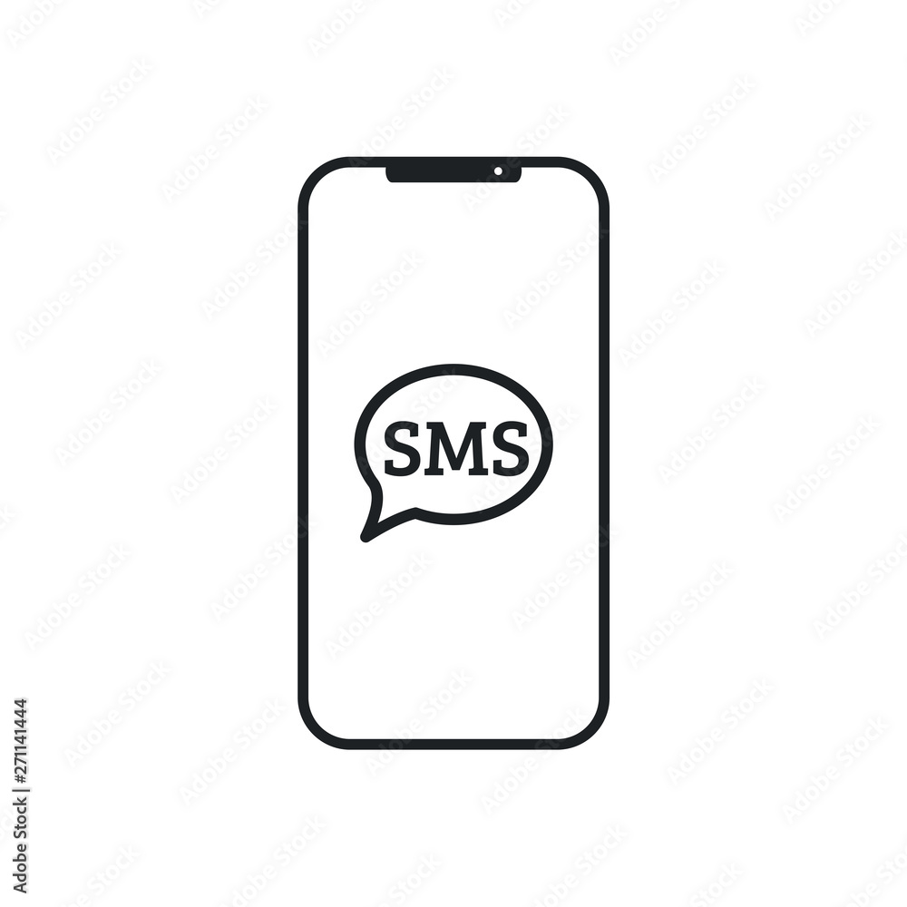 Mobile Message Icon in trendy flat style isolated on white background. Sms symbol for your web site design Vector illustration Mobile Message Icon in trendy flat style isolated on white background. Sms symbol for your web site design Vector illustration
