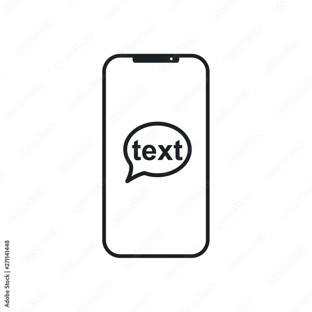 Mobile Message Icon in trendy flat style isolated on white background. Sms symbol for your web site design Vector illustration Mobile Message Icon in trendy flat style isolated on white background. Sms symbol for your web site design Vector illustration