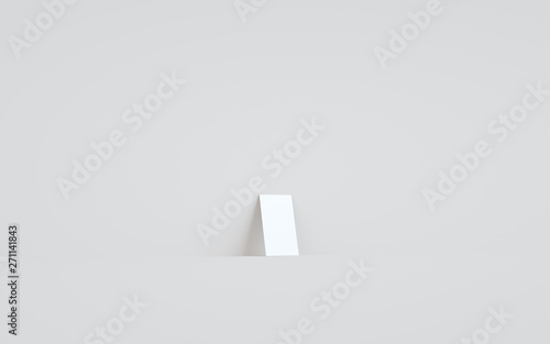 Business Card Mock-Up (3.5 x 2) Mock-Up - One Card Against Wall Background. 3D Illustration photo