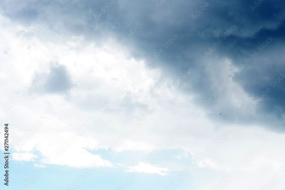 gloomy dark blue clouds before the storm