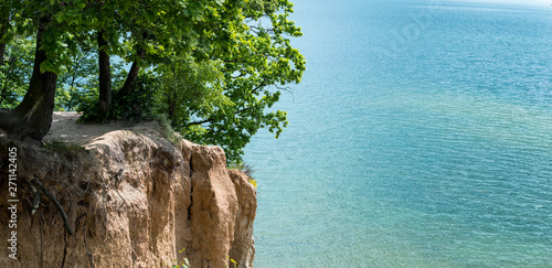 Beautiful Cliff in seaside landscape. Natural Environment.