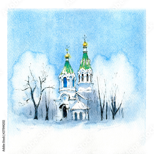 Winter typical orthodox church