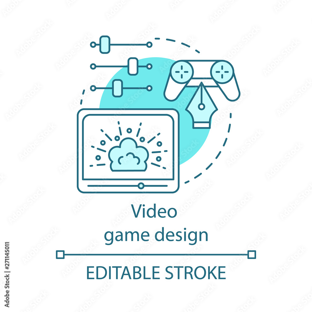 Video game design concept icon