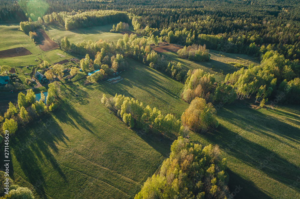 Aerial view of countryside in Latvia