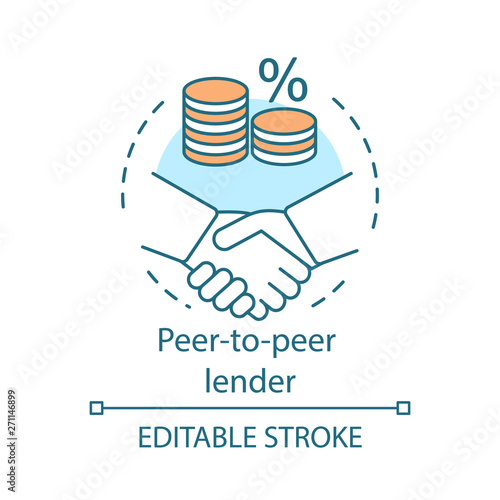 Peer-to-peer lender concept icon