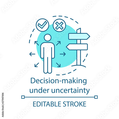 Decision-making under uncertainty concept icon
