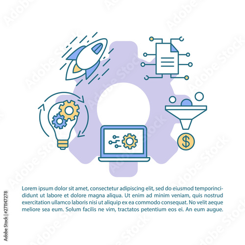 IT startup launch article page vector template