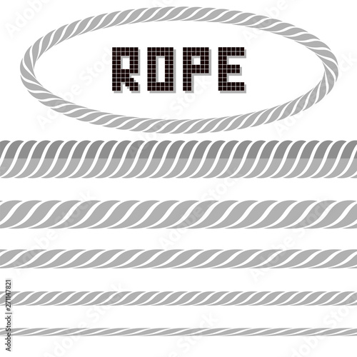 Different Rope Set with Oval Frame on White Background