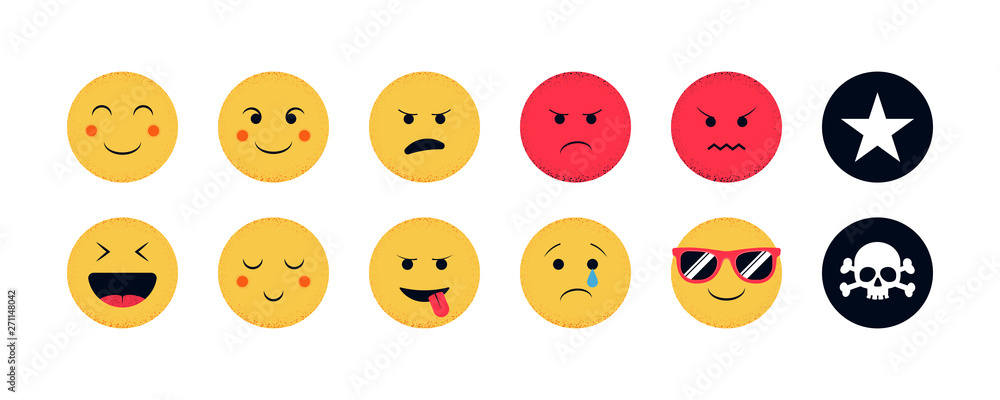 Emoji set. Funny emoticon isolated on a white background. Vector illustration Emoji set. Funny emoticon isolated on a white background. Vector illustration