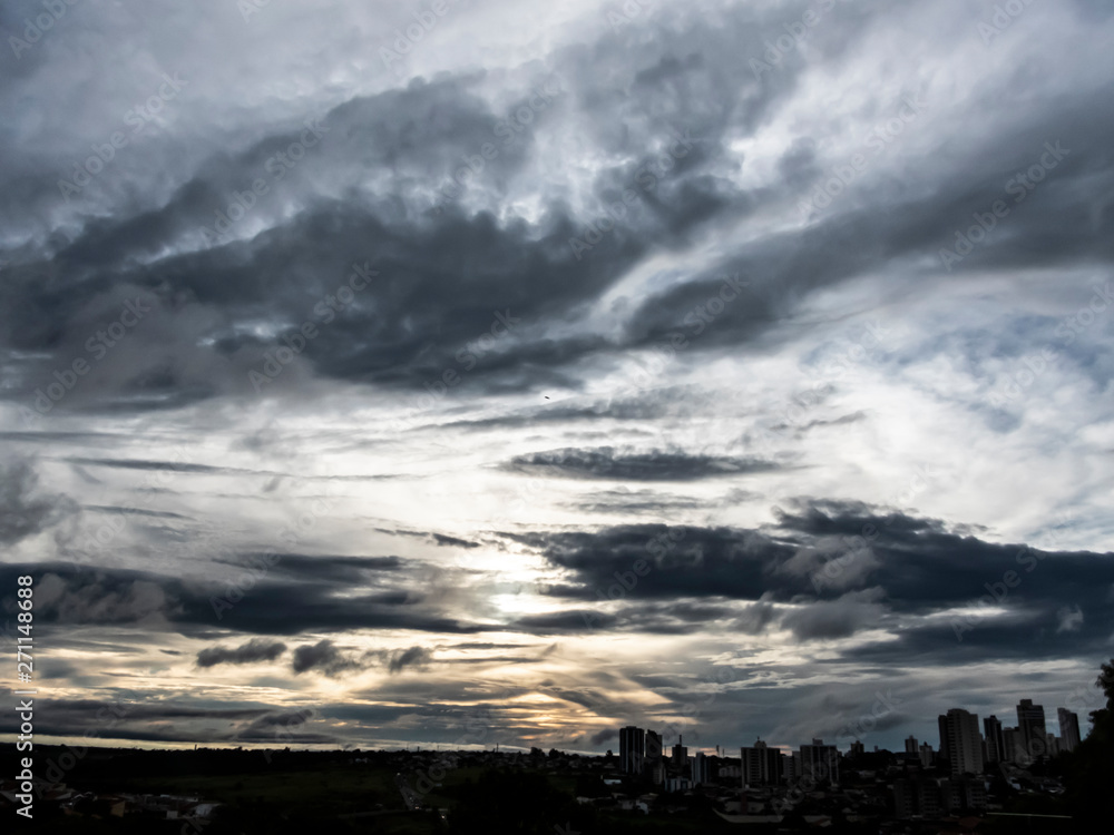 sunset clouds in Marilia city in Sao Paulo state, Brazil