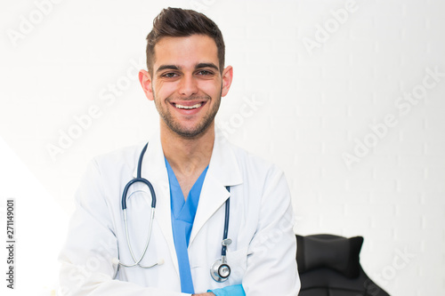 doctor with stethoscope, health and medicine
