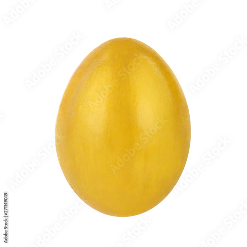 Obraz na płótnie golden chicken egg isolated on white background w salonie