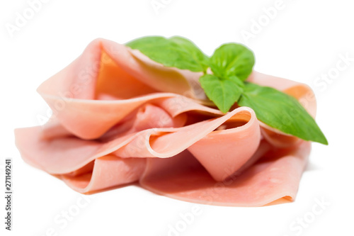 fresh cooked ham in slices