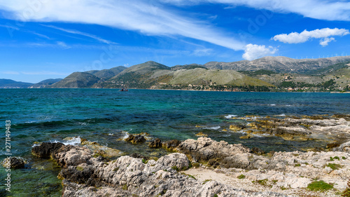 skaliste wybrzeże. Kefalonia, Grecja