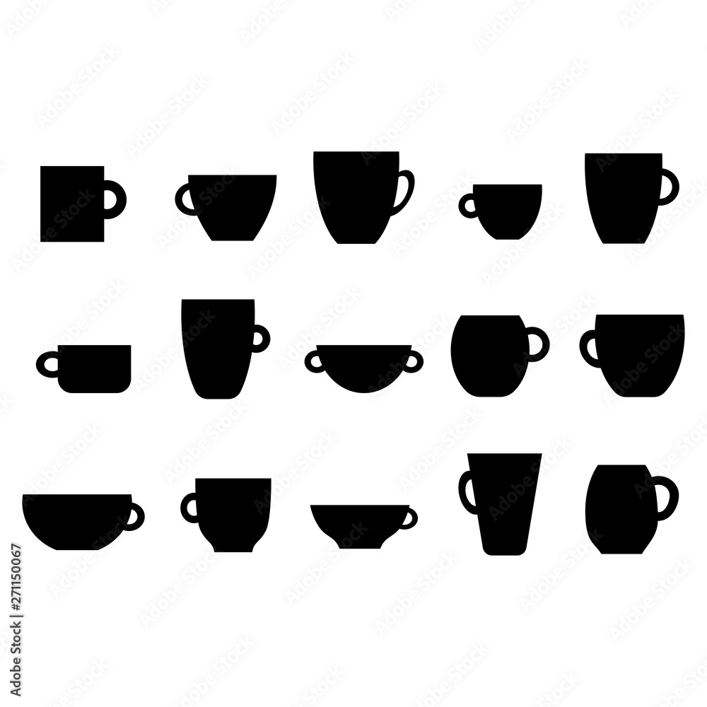 White background. Modern vector design. Creation set. People icon set. Tea cup. Coffee mug vector. White background. Modern vector design. Creation set. People icon set. Tea cup. Coffee mug vector.