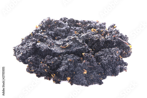 heap of vanilla seeds isolated on white