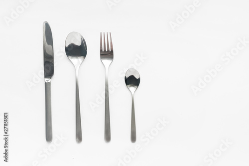 Cutlery fork , knife and plates on the table