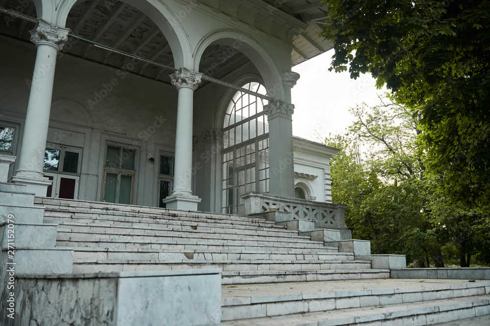 old white villa, retro architecture