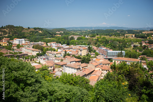 View to the town of Colle di Val d`Elsa in Italy