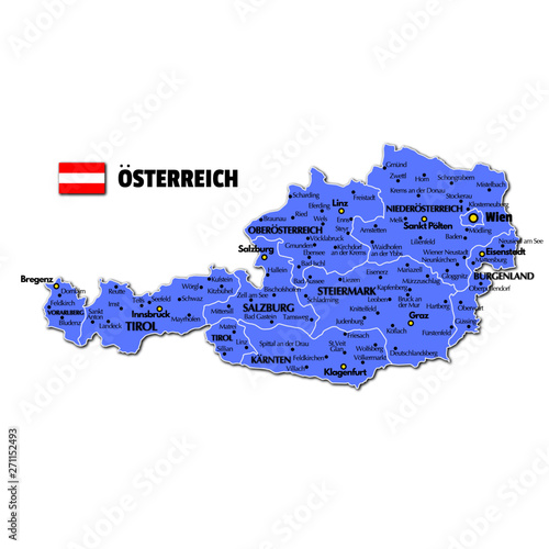 Detailed map of Austria