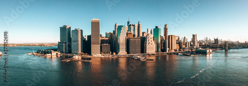 Beautiful lower Manhattan view during sunrise. Amazing New York landscape.  photo