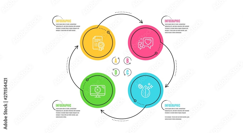 Seo timer, Heart and Certificate icons simple set. Infographic timeline. Dirty water sign. Analytics, Star rating, Verified document. Aqua drop. Business set. Cycle infographic. Vector Seo timer, Heart and Certificate icons simple set. Infographic timeline. Dirty water sign. Analytics, Star rating, Verified document. Aqua drop. Business set. Cycle infographic. Vector
