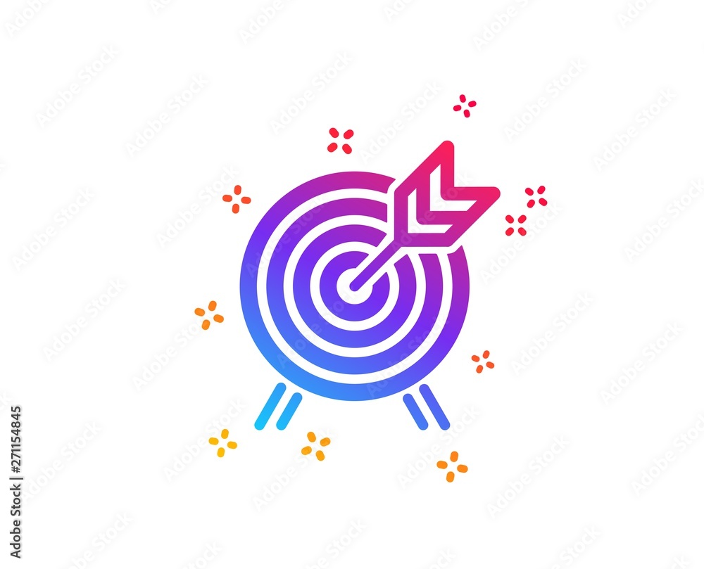 Archery icon. Amusement park attraction sign. Dynamic shapes. Gradient design archery icon. Classic style. Vector Archery icon. Amusement park attraction sign. Dynamic shapes. Gradient design archery icon. Classic style. Vector