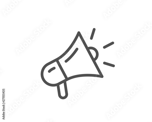 Megaphone line icon. Advertisement device symbol. Brand ambassador sign. Quality design element. Linear style megaphone icon. Editable stroke. Vector
