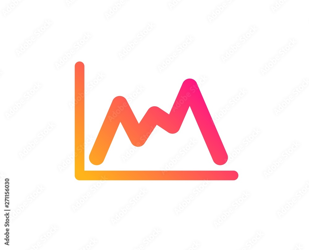 Line chart icon. Financial growth graph sign. Stock exchange symbol. Classic flat style. Gradient diagram icon. Vector Line chart icon. Financial growth graph sign. Stock exchange symbol. Classic flat style. Gradient diagram icon. Vector