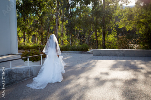 bride walking isolated